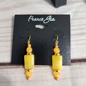 Franco Gia Yellow and Gold Tone Earrings